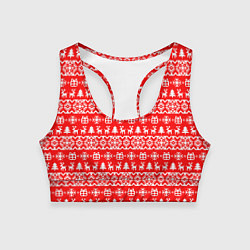 Женский спортивный топ New Years winter pattern