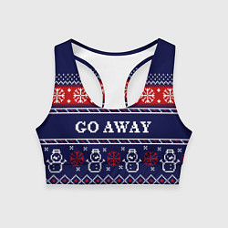 Топик спортивный женский Уходите - новогодний свитер, цвет: 3D-принт