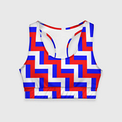Топик спортивный женский Плетение триколор, цвет: 3D-принт