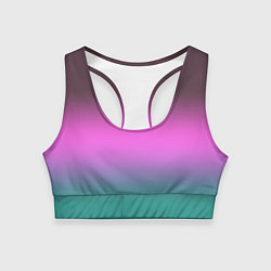 Топик спортивный женский Бирюзово-малиновый градиент, цвет: 3D-принт