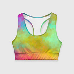 Топик спортивный женский Разноцветная бумага, цвет: 3D-принт