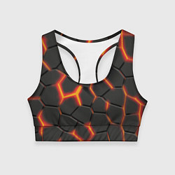 Топик спортивный женский Разлив лавы, цвет: 3D-принт