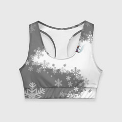 Топик спортивный женский Сноуборд серый, цвет: 3D-принт