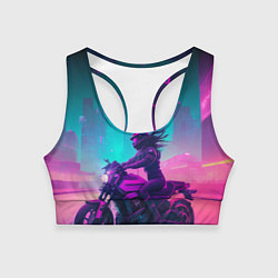 Топик спортивный женский Cyberpunk moto, цвет: 3D-принт