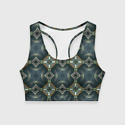 Топик спортивный женский Абстрактный геометрический узор в стиле фэнтези, цвет: 3D-принт