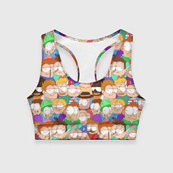 Топик спортивный женский Разные прикольные люди, цвет: 3D-принт