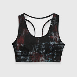 Топик спортивный женский Пересечение разноцветных полос, цвет: 3D-принт