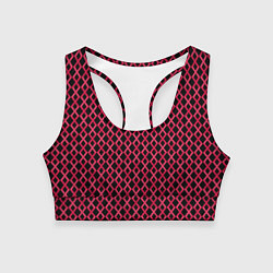 Топик спортивный женский Красный паттерн, цвет: 3D-принт