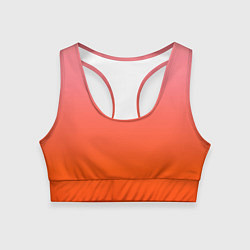 Топик спортивный женский Оранжево-розовый градиент, цвет: 3D-принт