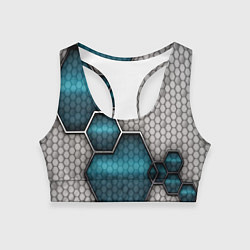 Топик спортивный женский Cyber texture abstraction, цвет: 3D-принт