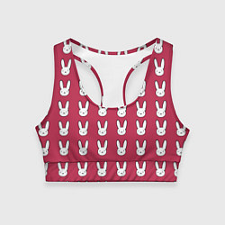 Топик спортивный женский Bunny Pattern red, цвет: 3D-принт