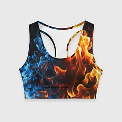 Топик спортивный женский Битва огней - два пламени, цвет: 3D-принт