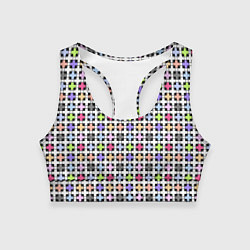 Топик спортивный женский Разноцветный геометрический рисунок, цвет: 3D-принт