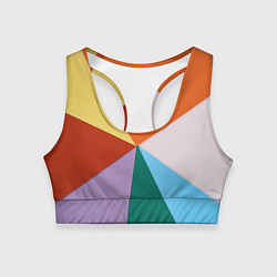 Женский спортивный топ Разноцветные пересекающиеся треугольники