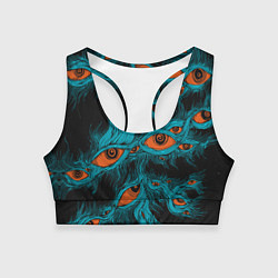 Топик спортивный женский Винтажные глаза пиксельные, цвет: 3D-принт