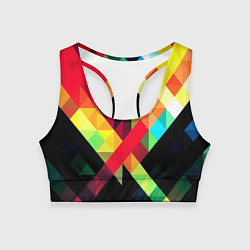 Топик спортивный женский Цветная мозаика плитки, цвет: 3D-принт