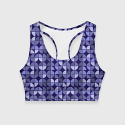 Топик спортивный женский Фиолетовая геометрия Ретро паттерн, цвет: 3D-принт