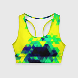 Топик спортивный женский Yellow green texture, цвет: 3D-принт