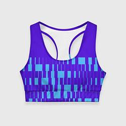 Топик спортивный женский Паттерн в стиле модерн синий яркий, цвет: 3D-принт