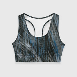 Топик спортивный женский Тёмные листы стёкол, цвет: 3D-принт