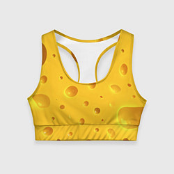 Топик спортивный женский Сырная текстура, цвет: 3D-принт