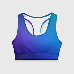 Топик спортивный женский Тёмно-синий градиент, цвет: 3D-принт