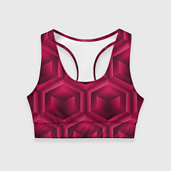 Топик спортивный женский Многоугольник и куб, цвет: 3D-принт