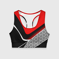 Топик спортивный женский Геометрическая униформа - красная, цвет: 3D-принт