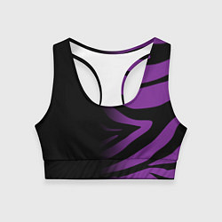 Женский спортивный топ Фиолетовый с черными полосками зебры