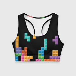 Топик спортивный женский Тетрис падающие блоки, цвет: 3D-принт