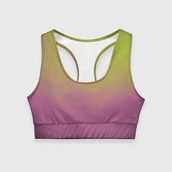 Топик спортивный женский Салатово-розовый дым - Хуф и Ся, цвет: 3D-принт