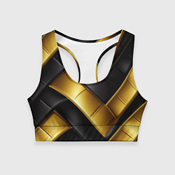Топик спортивный женский Gold black luxury, цвет: 3D-принт