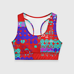 Топик спортивный женский Смайлы для настроения, цвет: 3D-принт