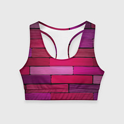 Топик спортивный женский Малиновые кирпичики, цвет: 3D-принт