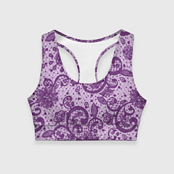 Топик спортивный женский Фиолетовая фантазия, цвет: 3D-принт