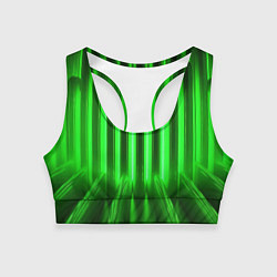 Топик спортивный женский Зеленые неоновый световой фон, цвет: 3D-принт