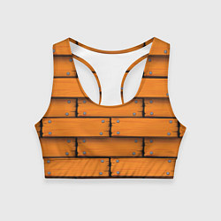 Топик спортивный женский Оранжевый забор, цвет: 3D-принт