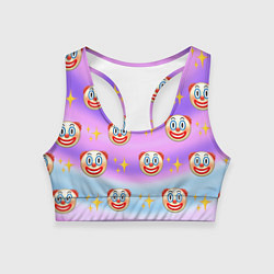 Топик спортивный женский Узор с Клоунами, цвет: 3D-принт