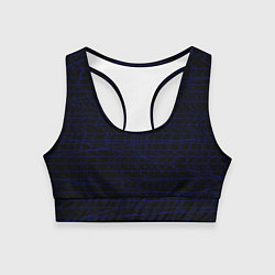 Топик спортивный женский Текстура черно-синий, цвет: 3D-принт