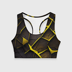 Топик спортивный женский Угольные разломы, цвет: 3D-принт