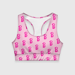 Топик спортивный женский Барби паттерн буква B, цвет: 3D-принт
