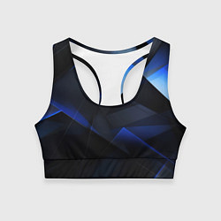 Топик спортивный женский Черная и голубая текстура, цвет: 3D-принт