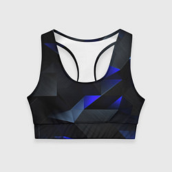 Топик спортивный женский Black blue abstract, цвет: 3D-принт