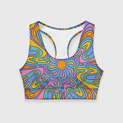 Топик спортивный женский Абстрактный психоделический рисунок, цвет: 3D-принт
