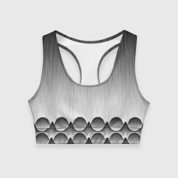 Топик спортивный женский Круглая полосатая геометрия, цвет: 3D-принт