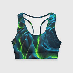 Топик спортивный женский Зеленая кислотная текстура с плитами, цвет: 3D-принт