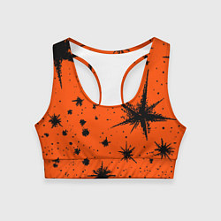 Топик спортивный женский Огненный оранжевый абстракция, цвет: 3D-принт