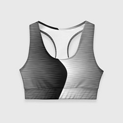 Топик спортивный женский Черная белая абстракция зигзаг, цвет: 3D-принт