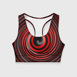 Топик спортивный женский Красно-черный вихрь, цвет: 3D-принт