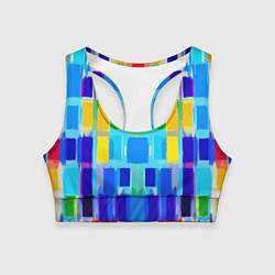 Топик спортивный женский Colorful strips - pop art - vogue, цвет: 3D-принт